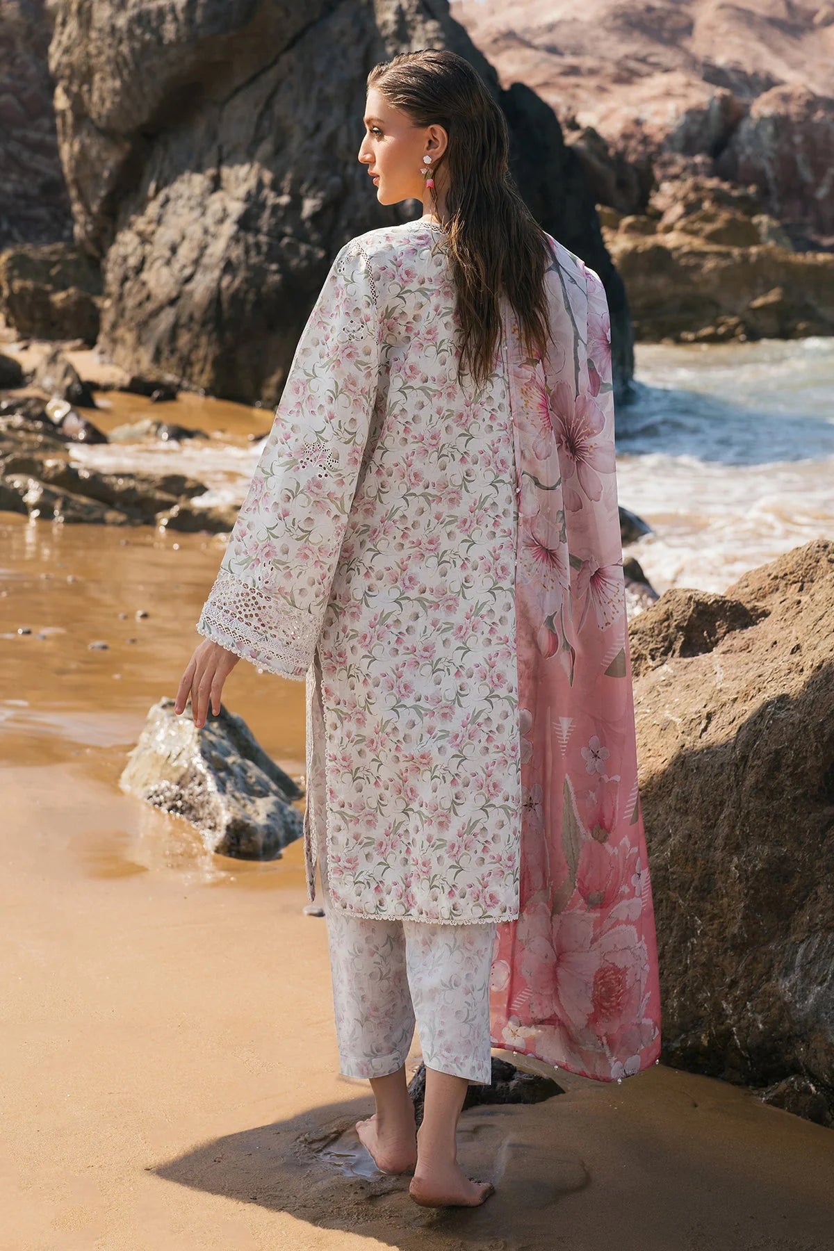Baroque Embroidered Printed Lawn – Floral Elegance