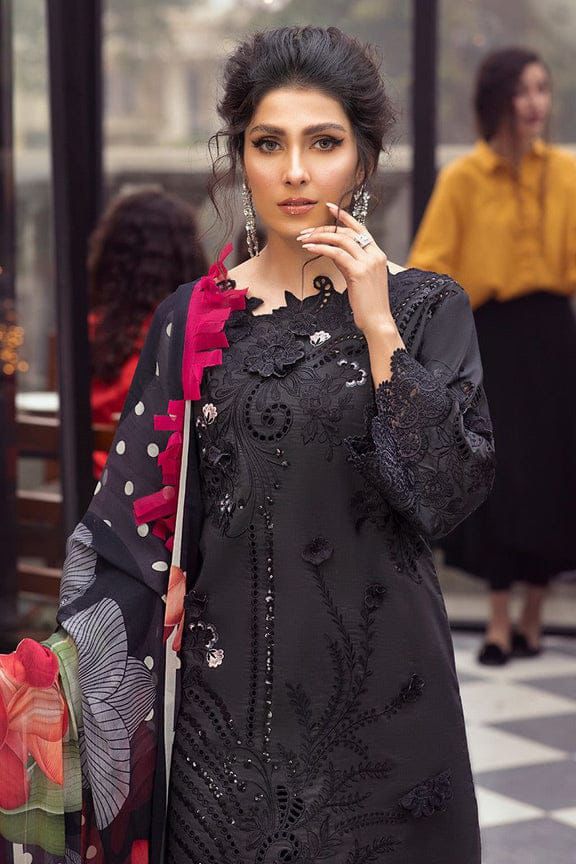 Zara Shahjahan Embroidered Black Lawn 3PC
