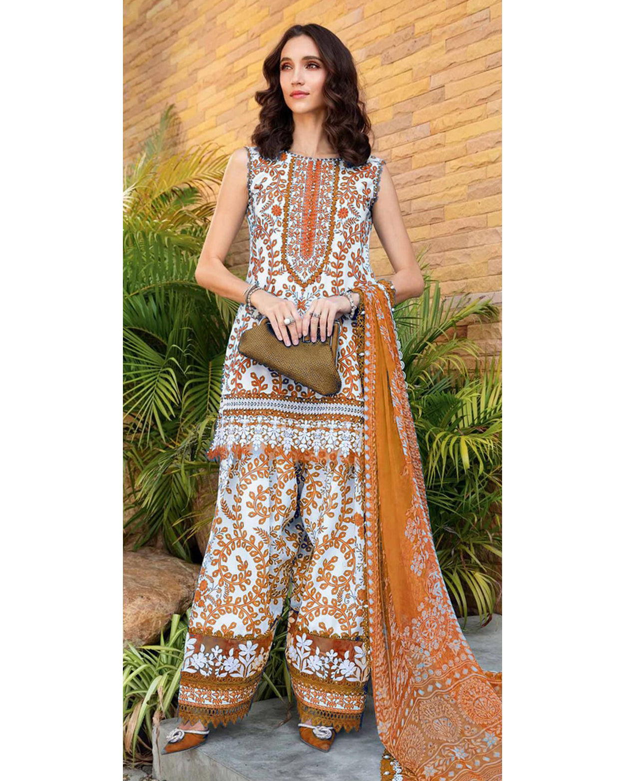 Maria B-3 Piece Unstitched Embroidered Lawn Suit