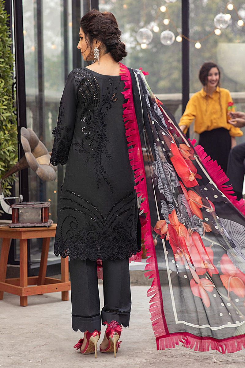 Zara Shahjahan Embroidered Black Lawn 3PC