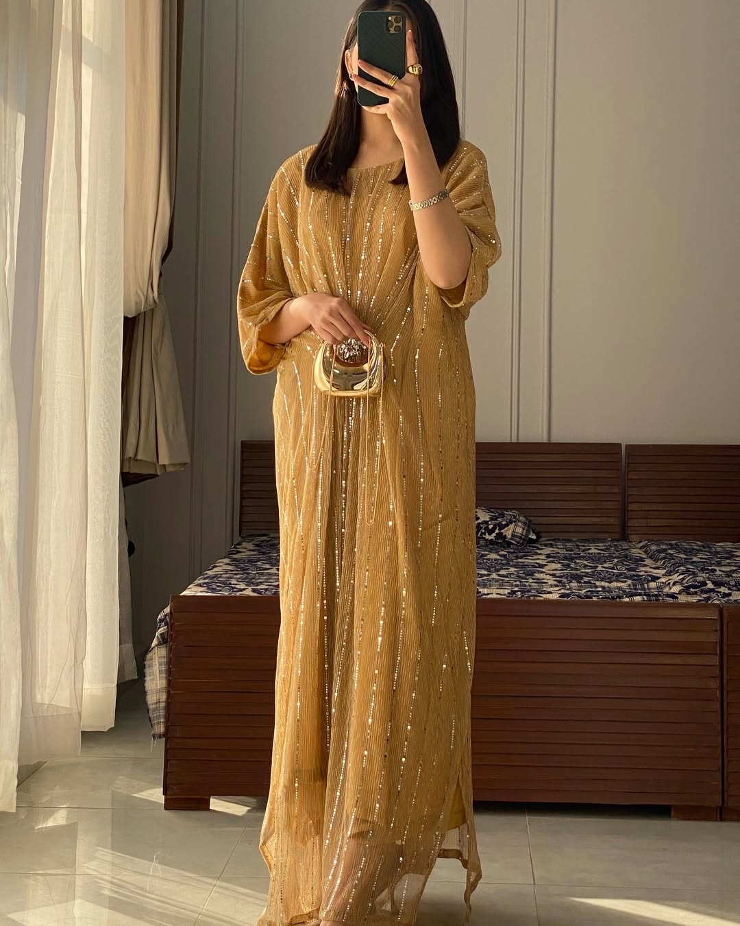 Rooh-e-Sham Kaftan Stitch – Golden Glow