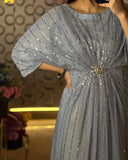 Rooh-e-Sham Kaftan Stitch – Ice Blue