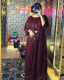 Rooh-e-Sham Kaftan Stich – Wine Red