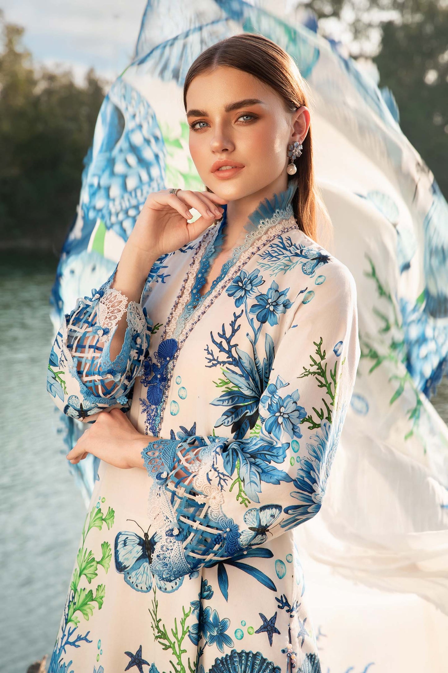 Maria B 3 Piece Unstitched Printed Lawn Suit
