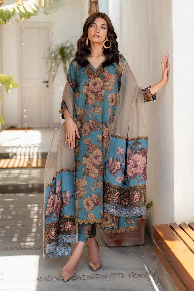 Baroque Embroidered Printed Lawn – Unstitched 3pc Suit