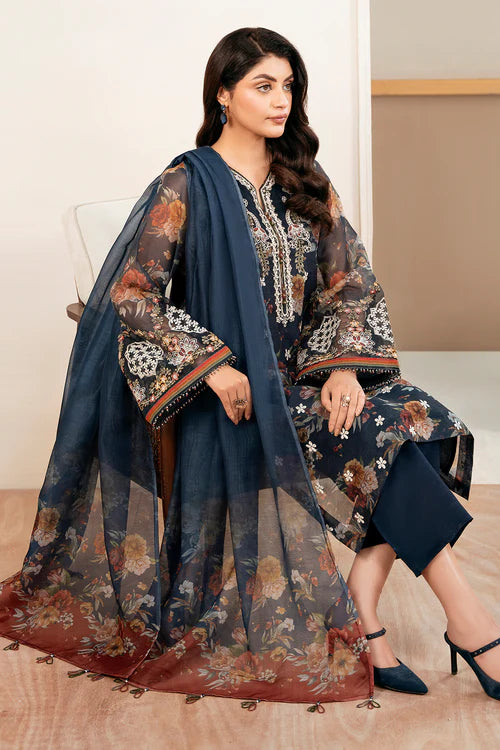 Winter 3PC Khaddar Embroidered Printed Suit