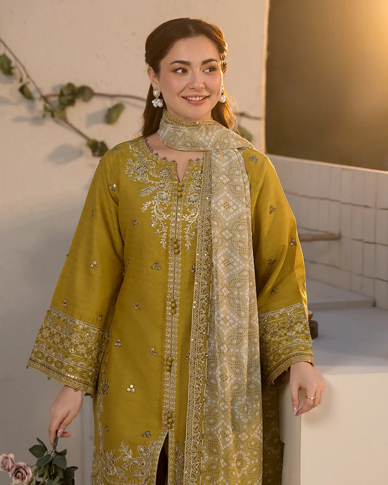 3PC Lawn Embroidered Suit – Qalamkar by Hania Amir