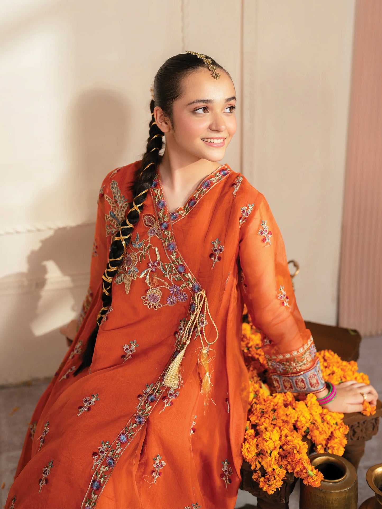Aziza Kids Embroidered Suit – Stylish & Soft