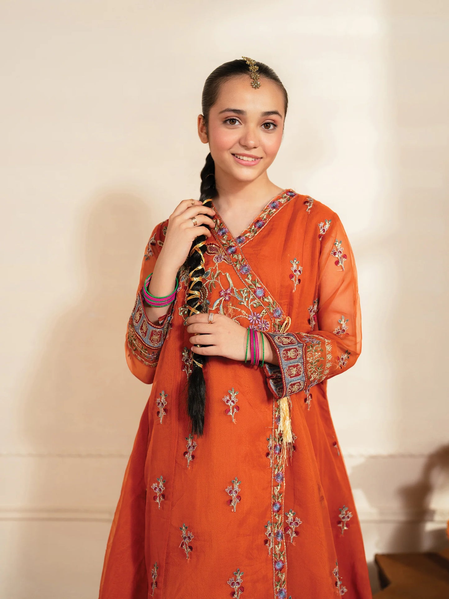 Aziza Kids Embroidered Suit – Stylish & Soft