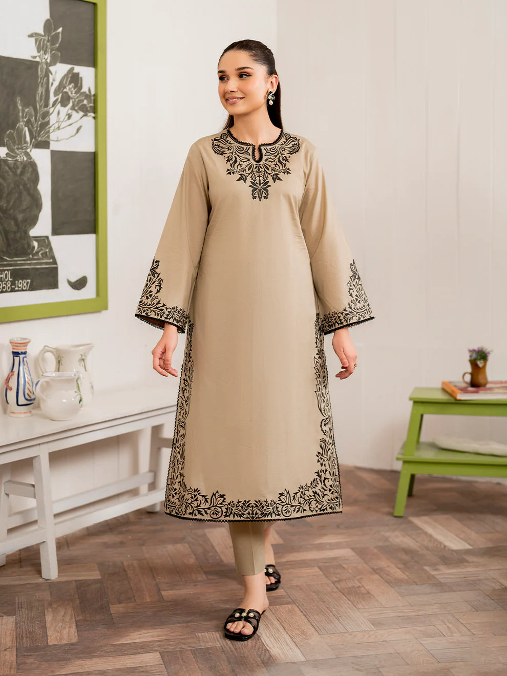 GARNET - 3PC Lawn Embroidered Shirt