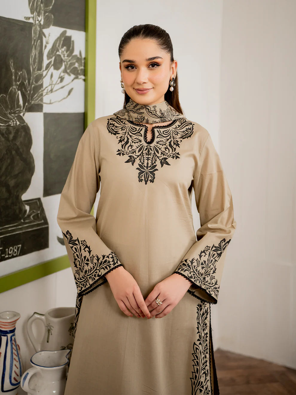 GARNET - 3PC Lawn Embroidered Shirt