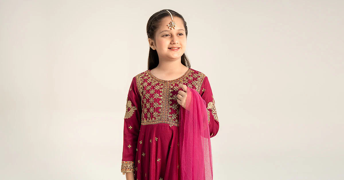 3 Piece Embroidered Linen Suit