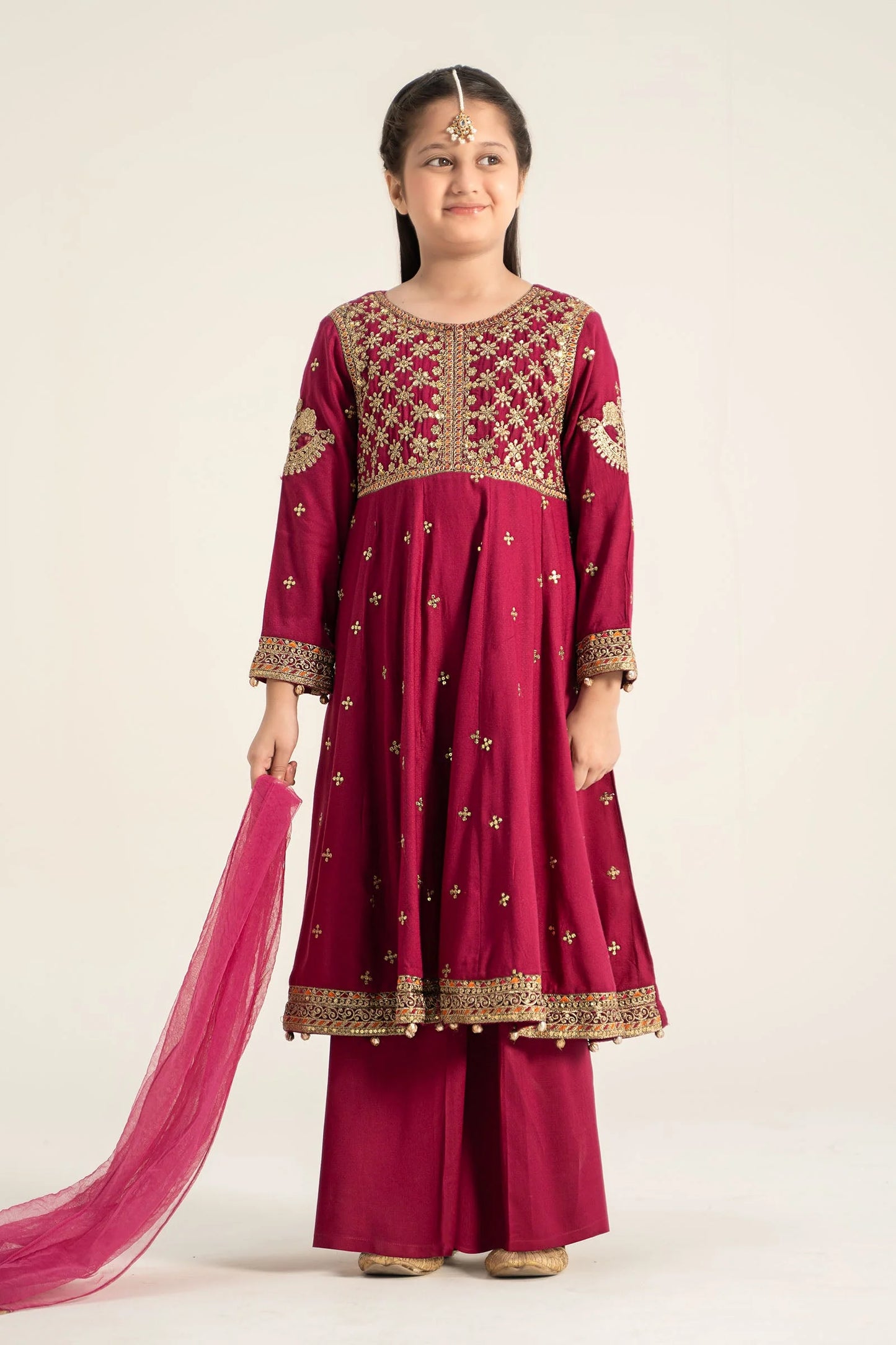3 Piece Embroidered Linen Suit