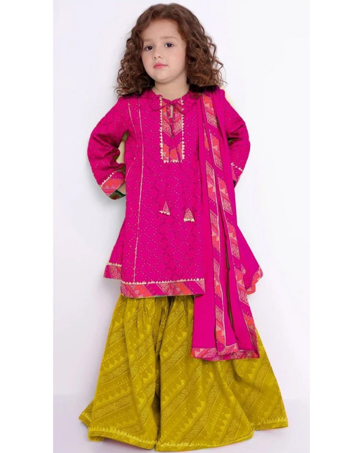 Barbie 3pc Kids Embroidered Dress