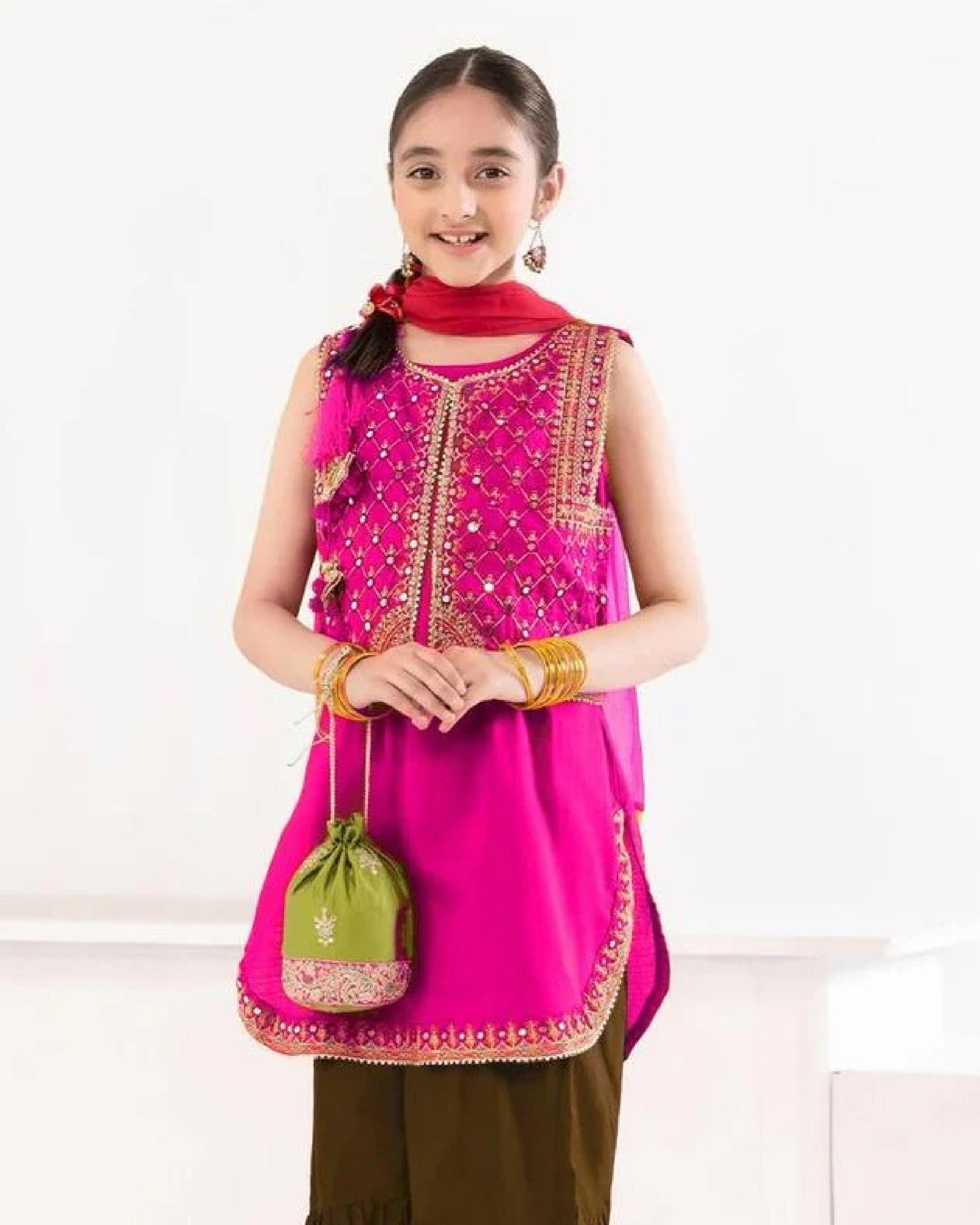 Hussna Embroidered 3pc Kids Suit
