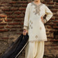 Kids 3PC Embroidered Linen Dress With Net Dupatta - Unstitched