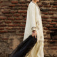 Kids 3PC Embroidered Linen Dress With Net Dupatta - Unstitched