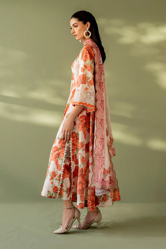 Baroque Floral Embroidered Linen 3-Piece