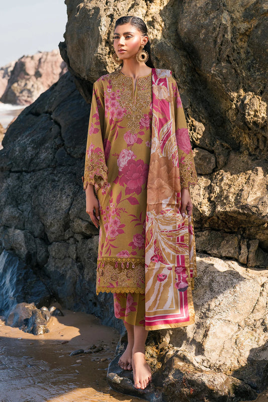 Baroque Embroidered Floral Lawn Ensemble – 3-Piece Suit