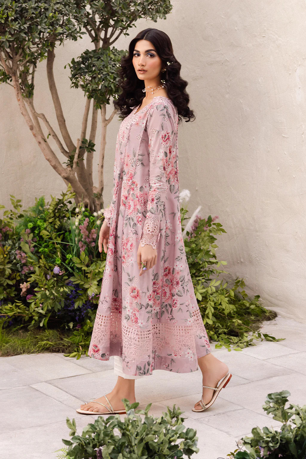 Crimson Embroidered Linen 3-Piece