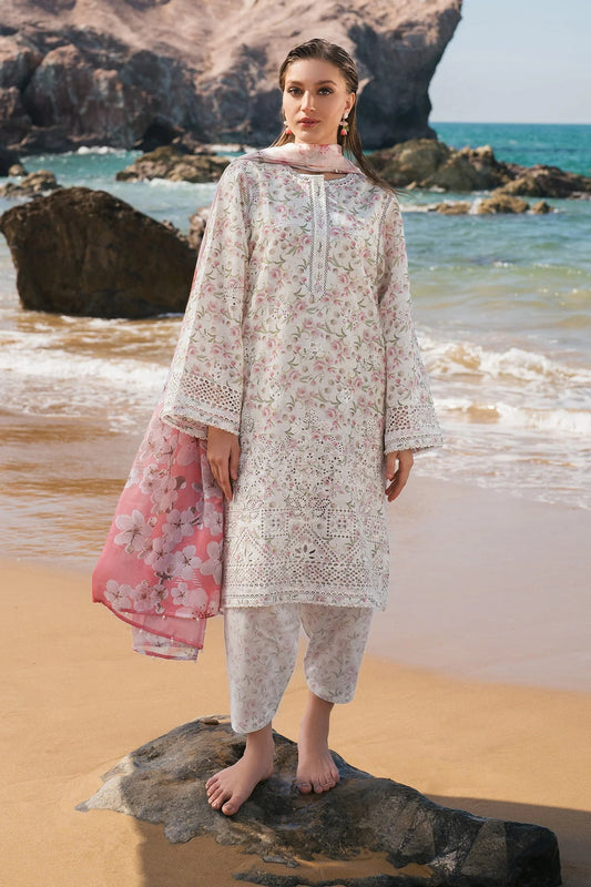 Baroque Embroidered Printed Lawn – Floral Elegance