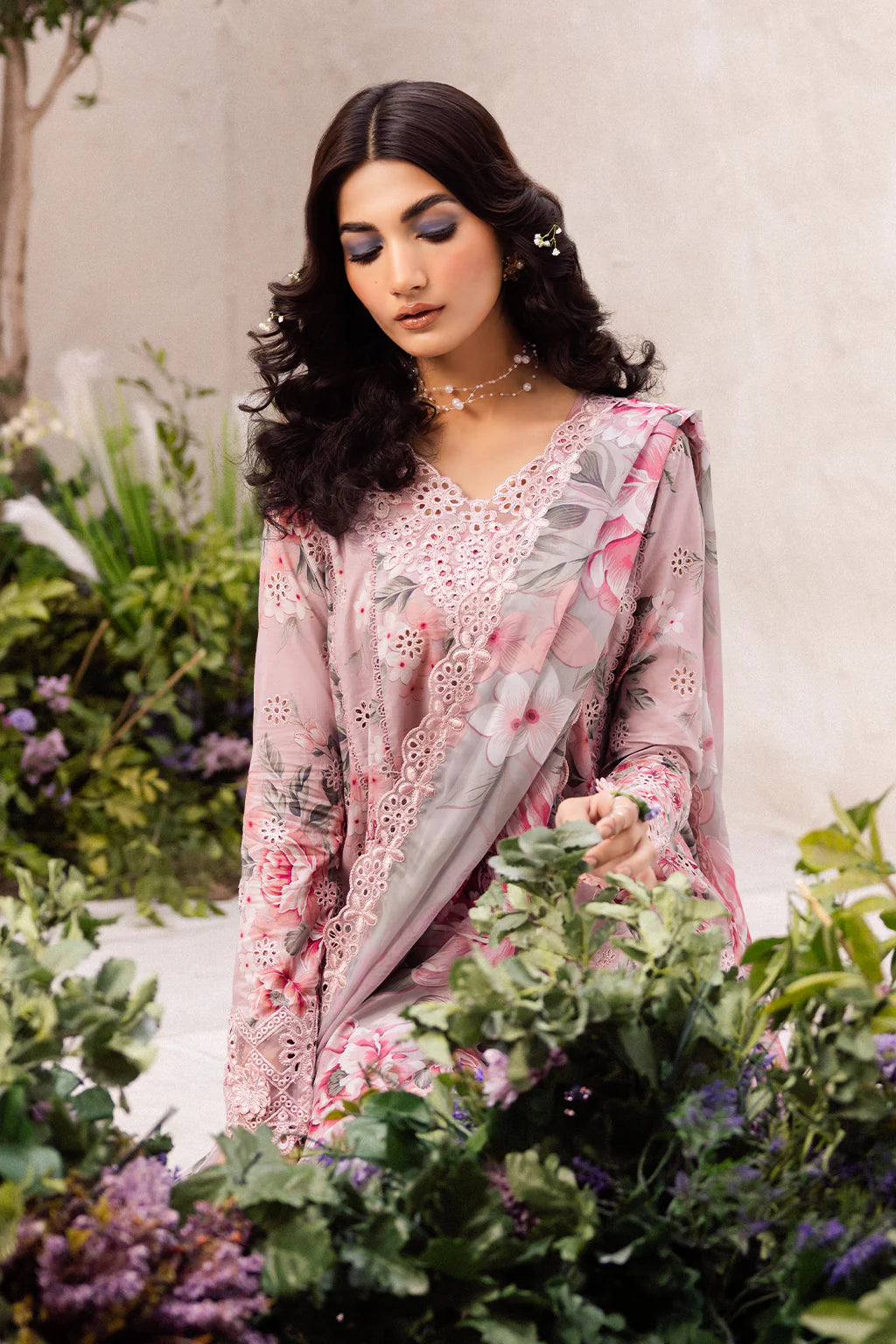 Crimson Embroidered Linen 3-Piece