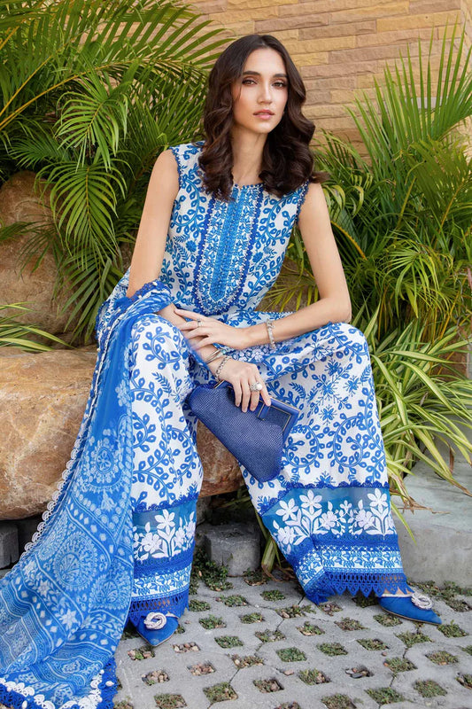 Maria B 3 Piece Unstitched Embroidered Lawn Suit