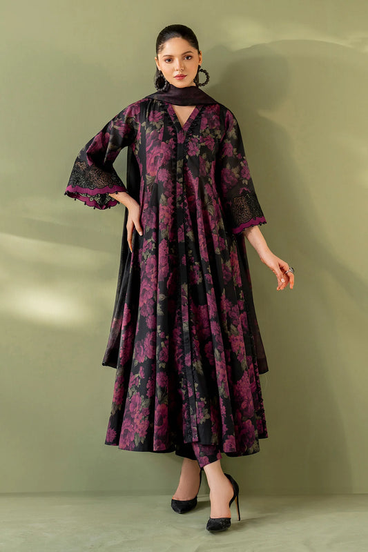 Baroque Floral Embroidered Linen 3-Piece