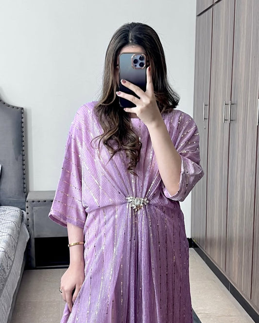 Rooh-e-Sham Kaftan Stitch – Lavender Mist