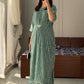 Rooh-e-Sham Stitch Kaftan- Light Sea Green