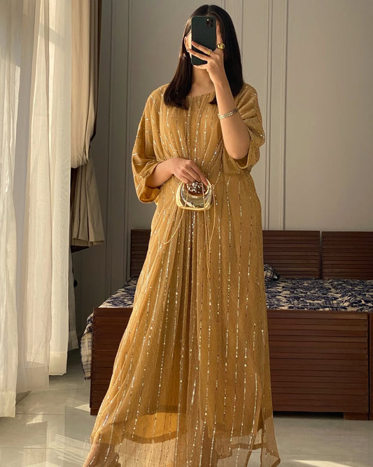 Rooh-e-Sham Kaftan Stitch – Golden Glow