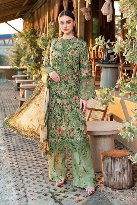Maria B - Garden Green - Chikankari 3pc Printed Lawn