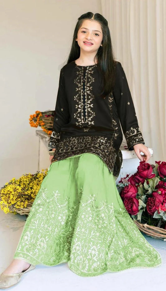 Diya Embroidered Kids Wear 3pc Suit