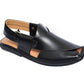 Handmade Classic Black Peshawari Chappal