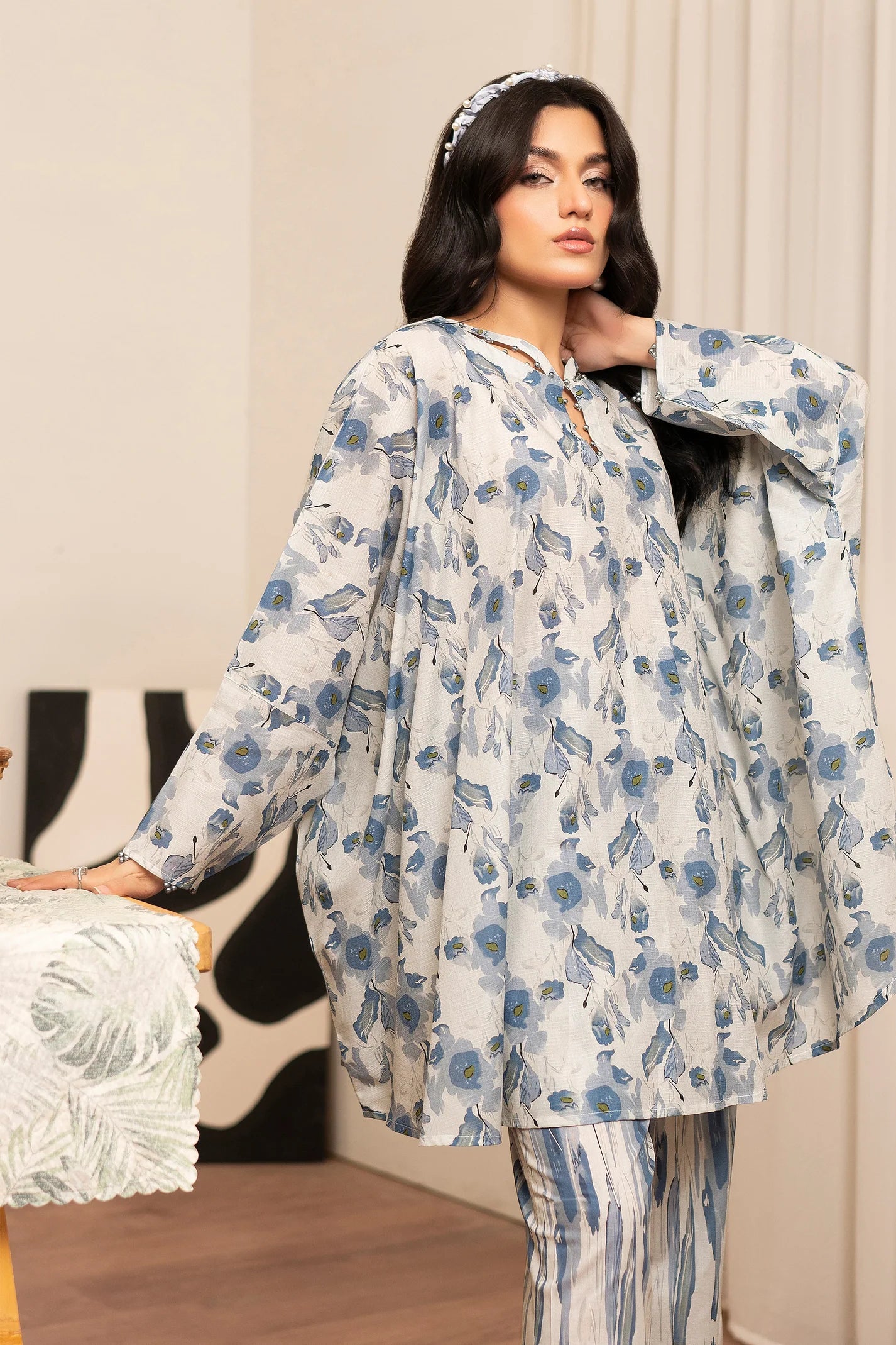 Winter Self Jacquard Lawn 3PC Khaddar Printed Suit