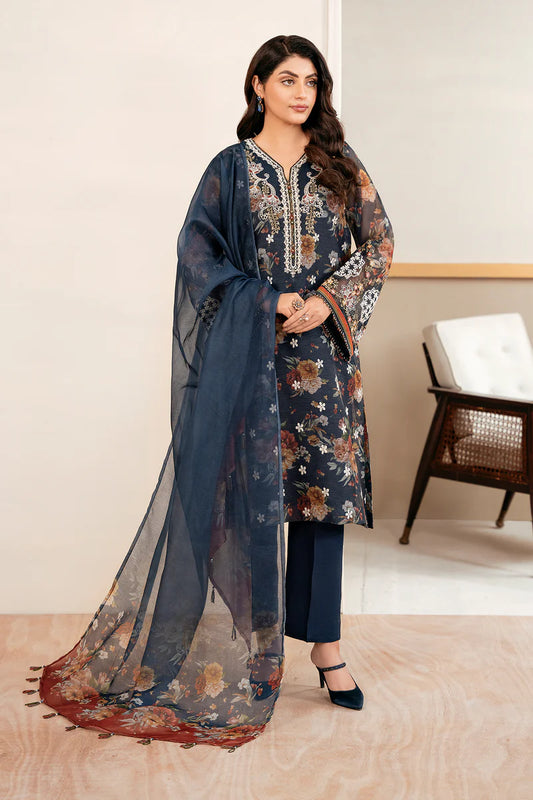 Winter 3PC Khaddar Embroidered Printed Suit
