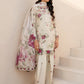 Borer Embroidered Printed Linen Suit with Silk Dupatta