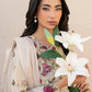 Borer Embroidered Printed Linen Suit with Silk Dupatta