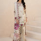 Borer Embroidered Printed Linen Suit with Silk Dupatta