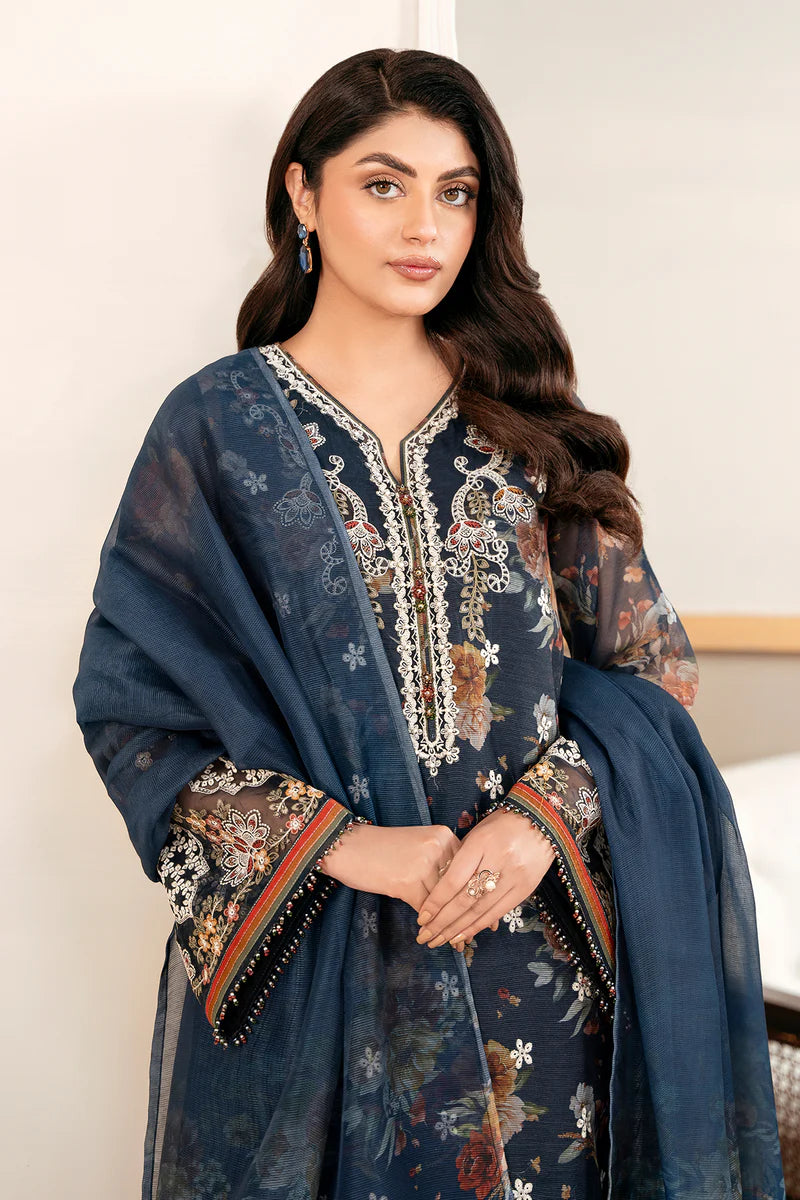 Winter 3PC Khaddar Embroidered Printed Suit