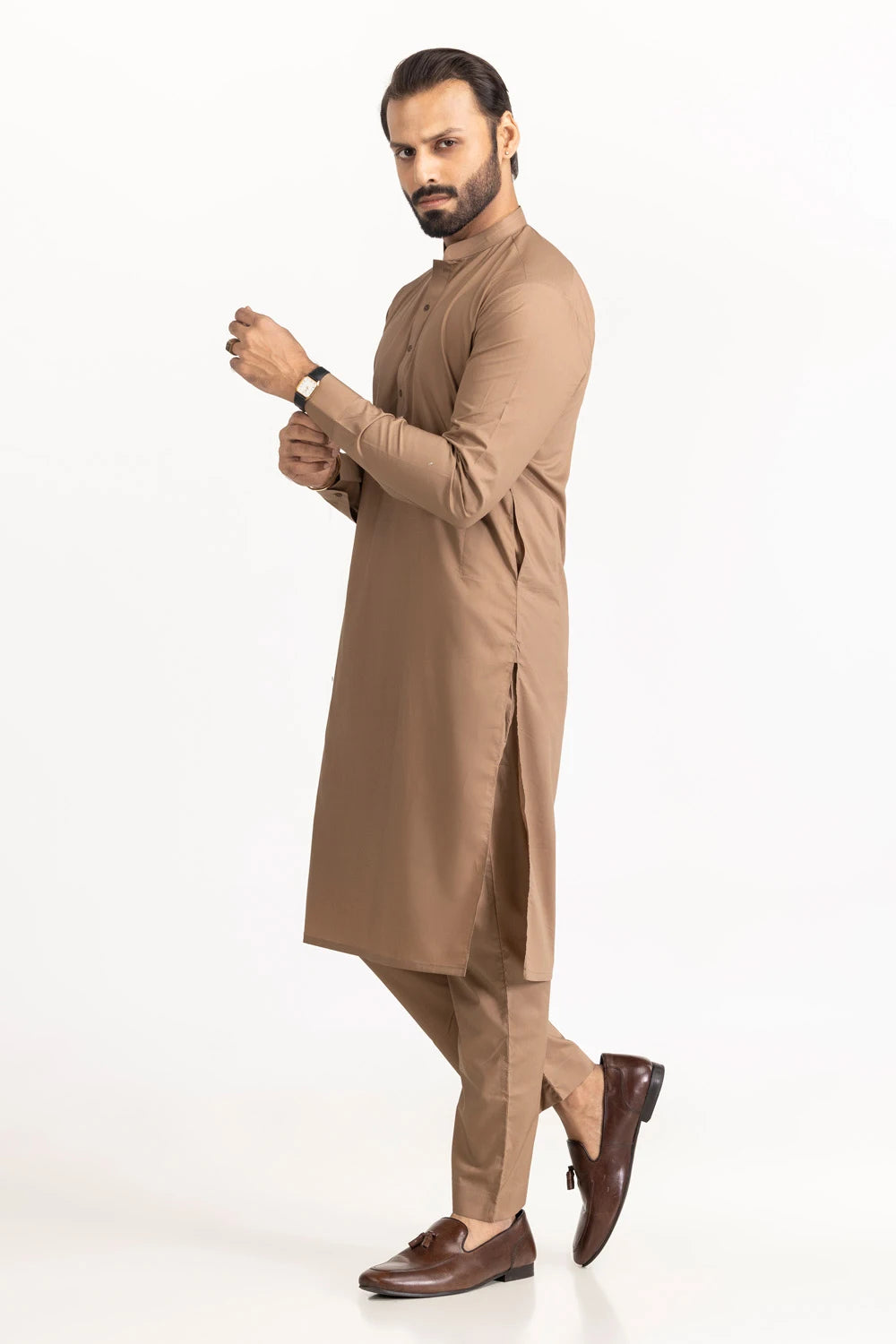 GulAhmed Unstitched Light Brown Washing Wear Kurta Shalwar