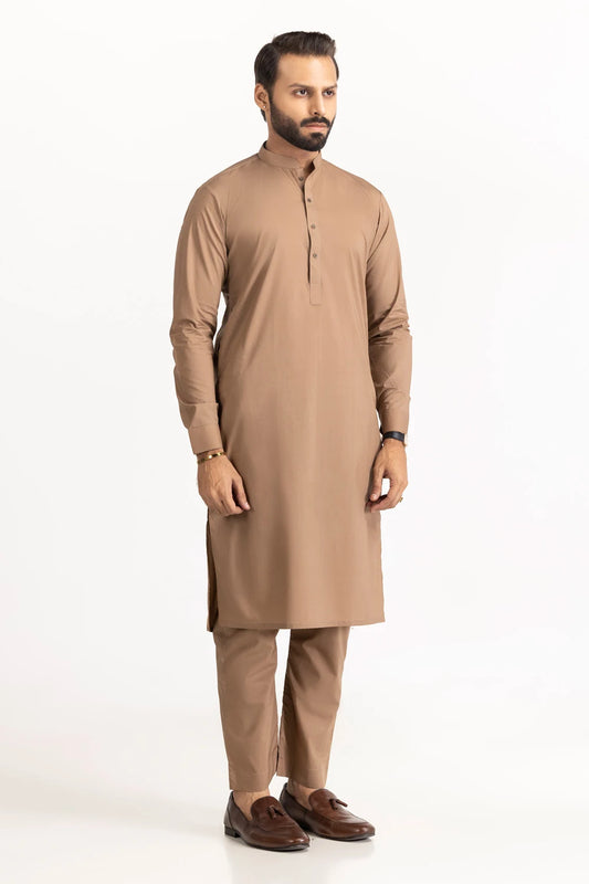 GulAhmed Unstitched Light Brown Washing Wear Kurta Shalwar