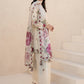 Borer Embroidered Printed Linen Suit with Silk Dupatta