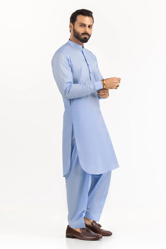 GulAhmed Unstitched Sky Blue Washing Wear Kurta Shalwar