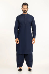 GulAhmed Unstitched Navy Blue Washing Wear Kurta Shalwar