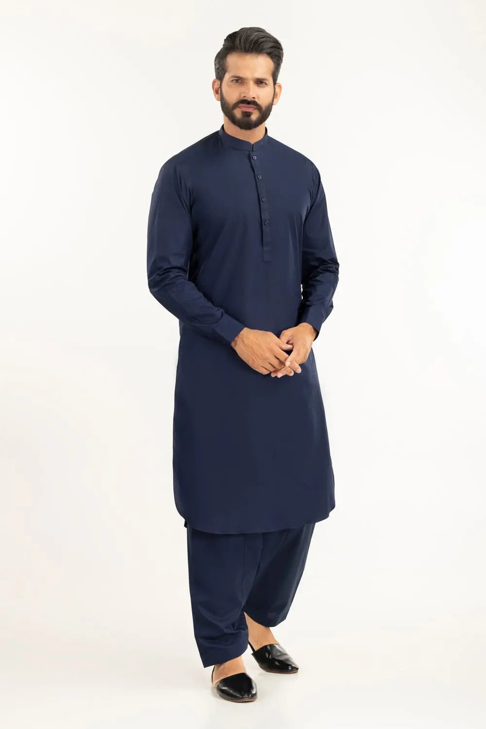 GulAhmed Unstitched Navy Blue Washing Wear Kurta Shalwar