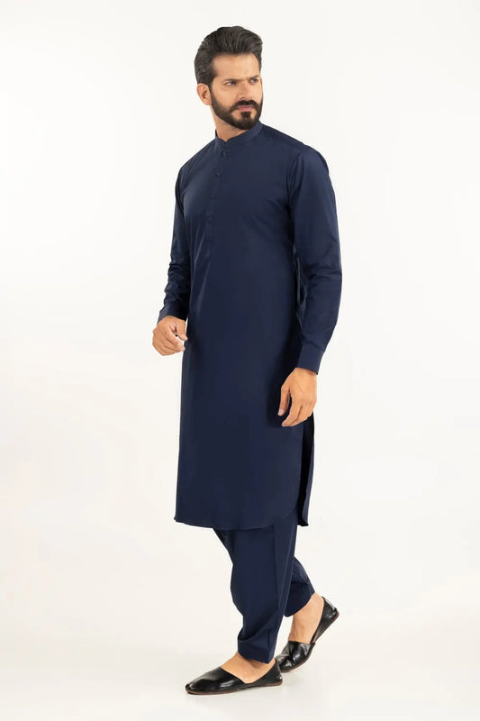 GulAhmed Unstitched Navy Blue Washing Wear Kurta Shalwar