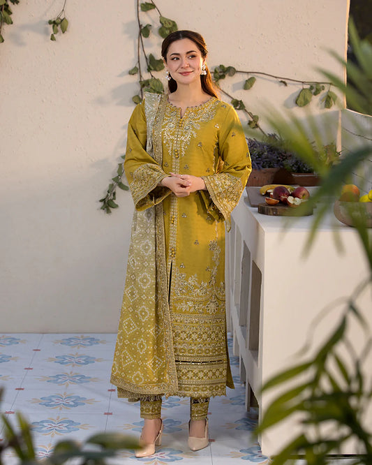 3PC Lawn Embroidered Suit – Qalamkar by Hania Amir