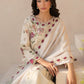 Borer Embroidered Printed Linen Suit with Silk Dupatta