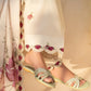 Borer Embroidered Printed Linen Suit with Silk Dupatta